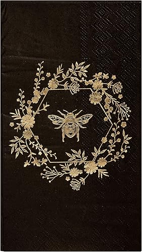 Miniatura 4 de C.R. Gibson Honeycomb Hive - Servilletas de papel dorado para invitados, 16 unidades (TW8-25361)