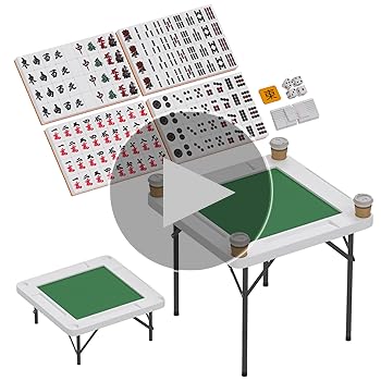 二つ折り 麻雀卓 麻雀牌 セット 折りたたみ 高さ2段階調整 小型 軽量（黒） Amazon | 折りたたみ 麻雀卓麻雀牌セット 麻将套装 小型 軽量