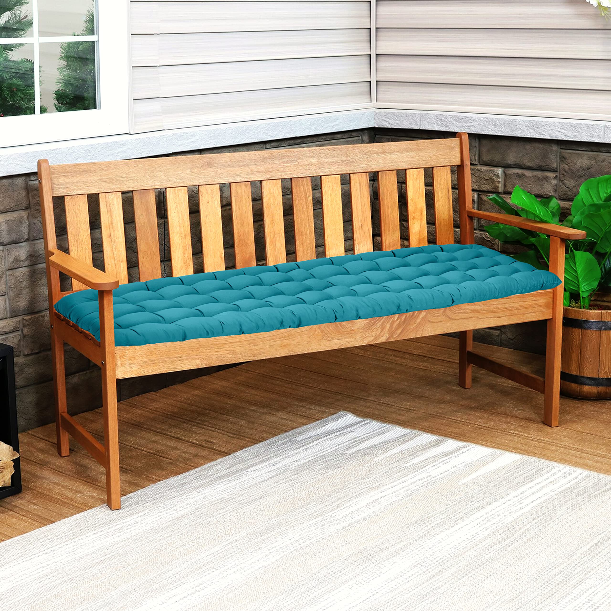 Gardenista Coussin de Banc touffeté d'extérieur 2 Places | Coussins de siège de balançoire de Patio de Jardin intérieur résistants à l'eau | Coussins de Meubles en rotin Confortables (Sarcelle