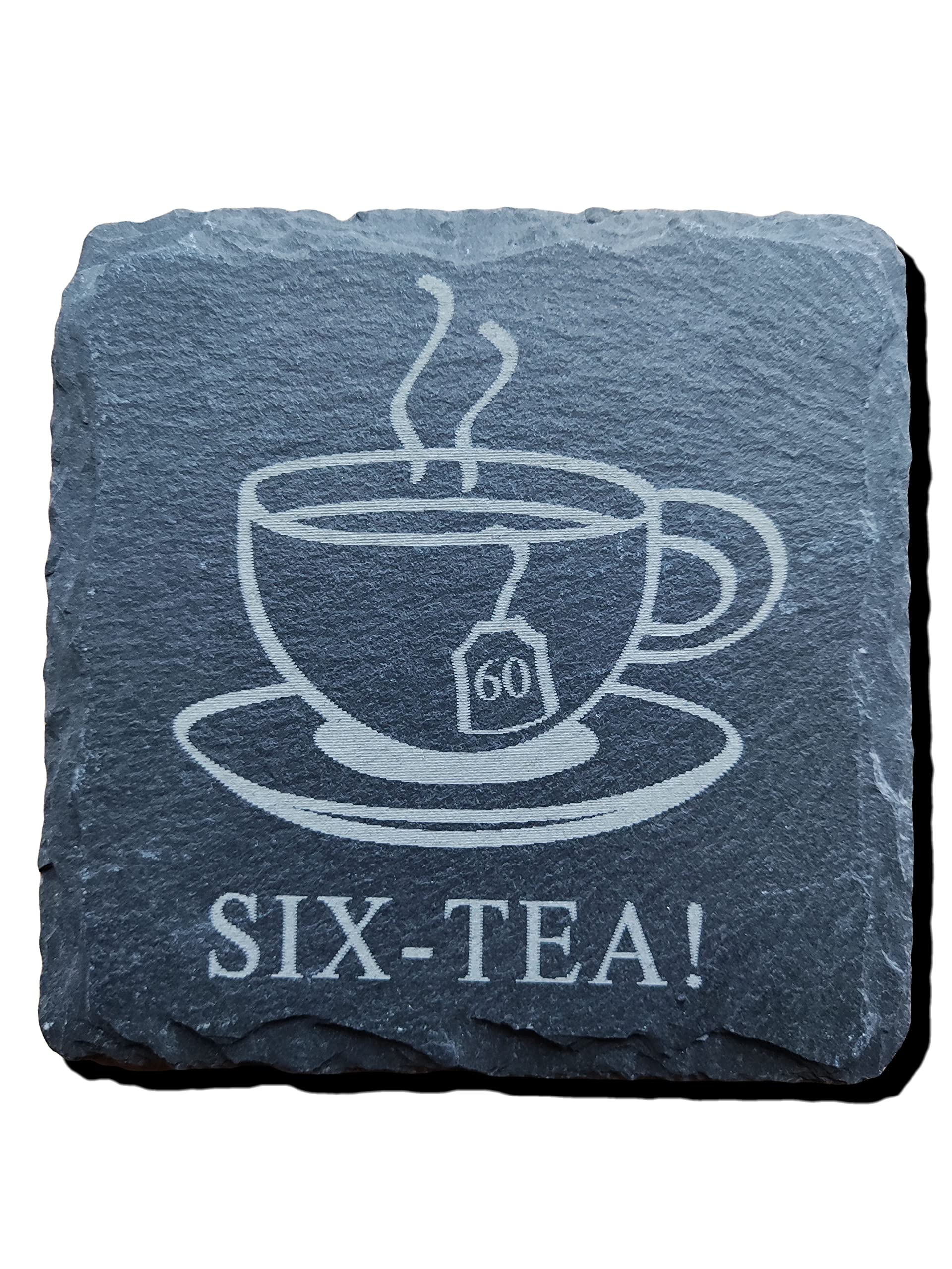 SLATE COASTER FUNNY TEA PUN BIRTHDAY GIFT FOR TEA LOVERS DRINKERS 30 40 50 60 (Slate 60)