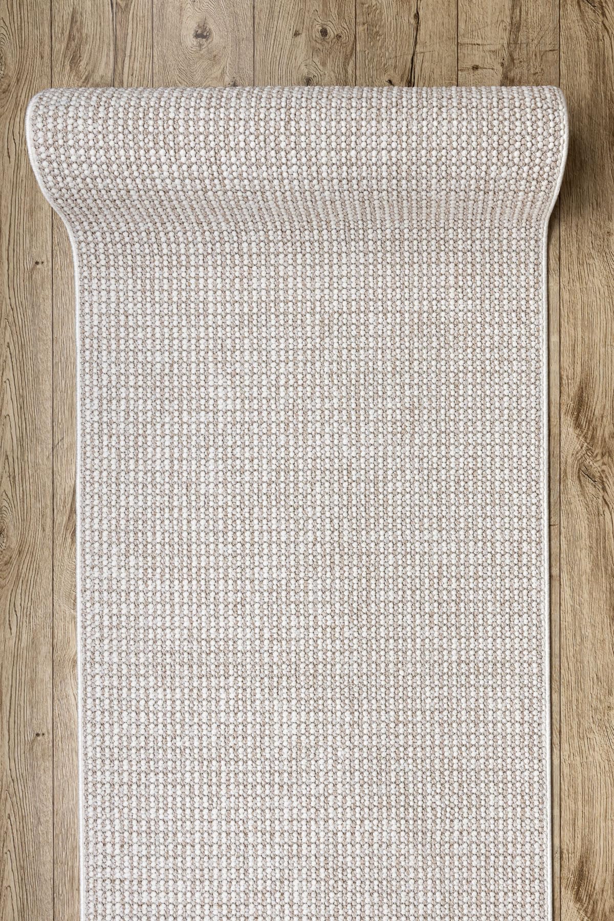 rugsx Teppichläufer Casablanca Loop, weicher Schlingenteppich, strapazierfähig & pflegeleicht, für Wohnzimmer, Schlafzimmer, weiß/beige 100x300 cm
