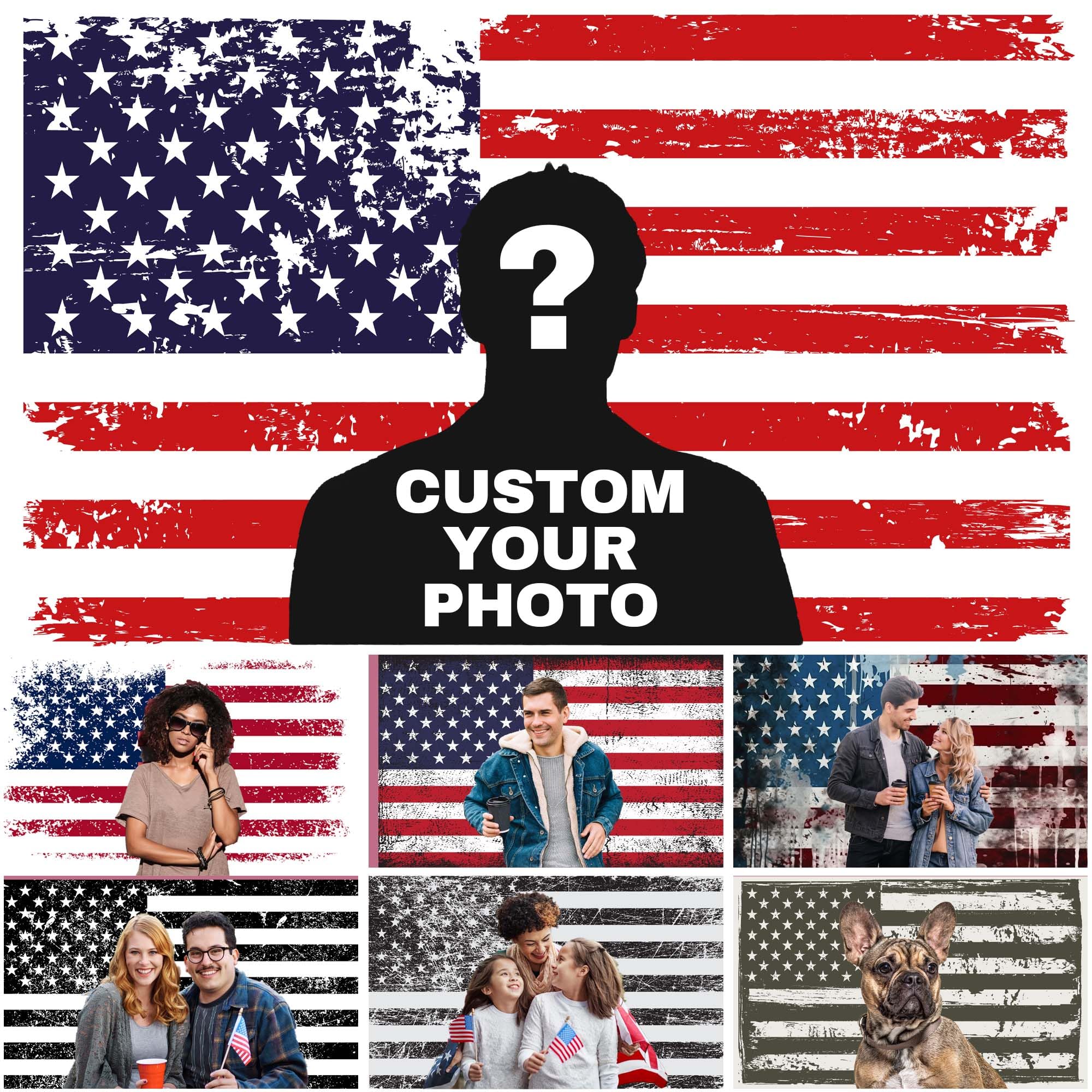 Emoragifou Custom American Flag Add Photo Text To The American Flag, Customizable Flag Banner Tapestry For Indoor Outdoor Room Dormitory Wall Decoration Gift — image 1