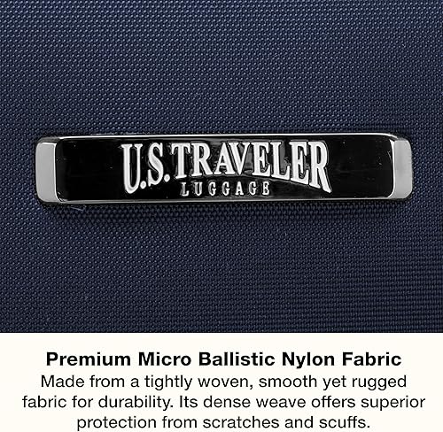 Miniatura 12 de U.S. Traveler - Equipaje extensible con ruedas giratorias y costado blando Anzio., Azul marinoflor y brillo), US08120N30