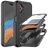 for Galaxy Xcover 6 Pro Case with Built in Screen Protector/Drop Proof 3-Layer Durable Cover/Shockproof Armor Drop Protection Solid Rubber Case for Samsung Galaxy Xcover 6 Pro-Black