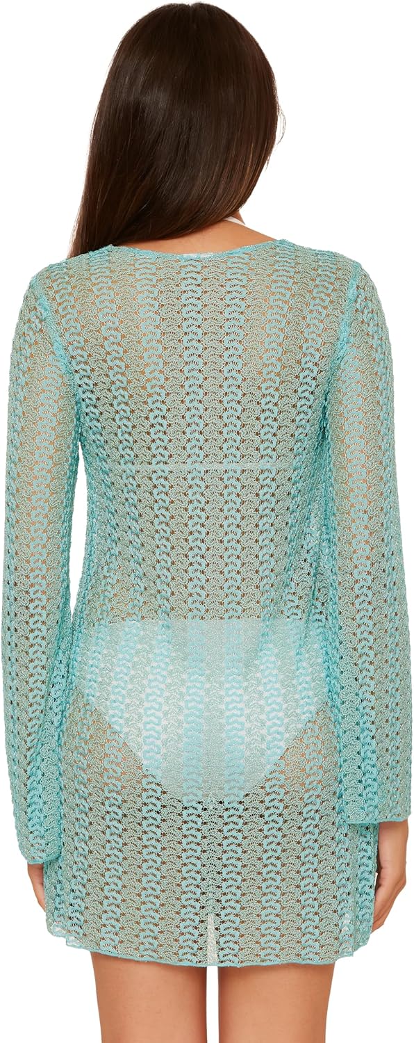 Becca Womens Paradise Buckle Tunic, Plunge Neck, Casual, Beach Cover Ups for Women