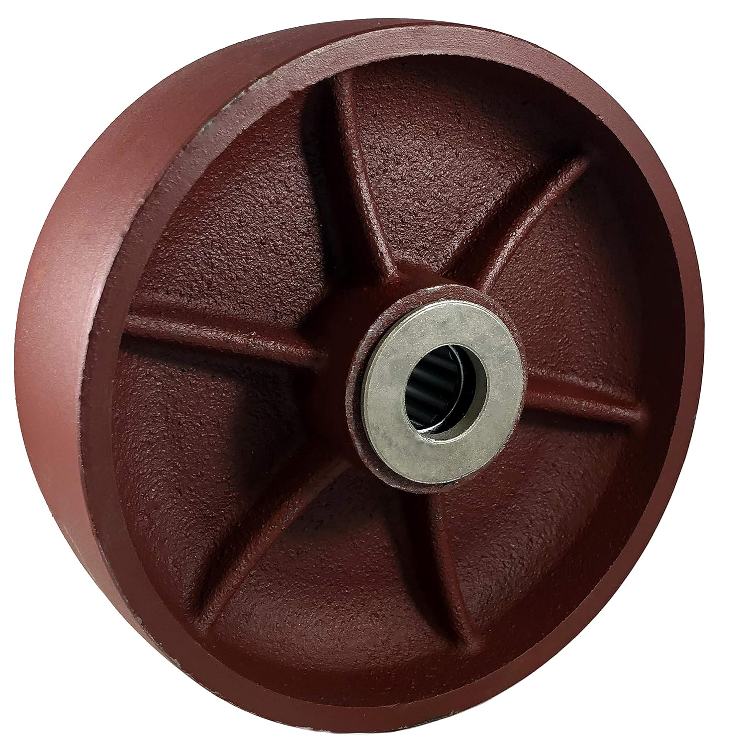 CasterHQ- 6" X 2" RED DUCTILE Steel Wheel - Replacement Wheel - 1,900 lbs Capacity