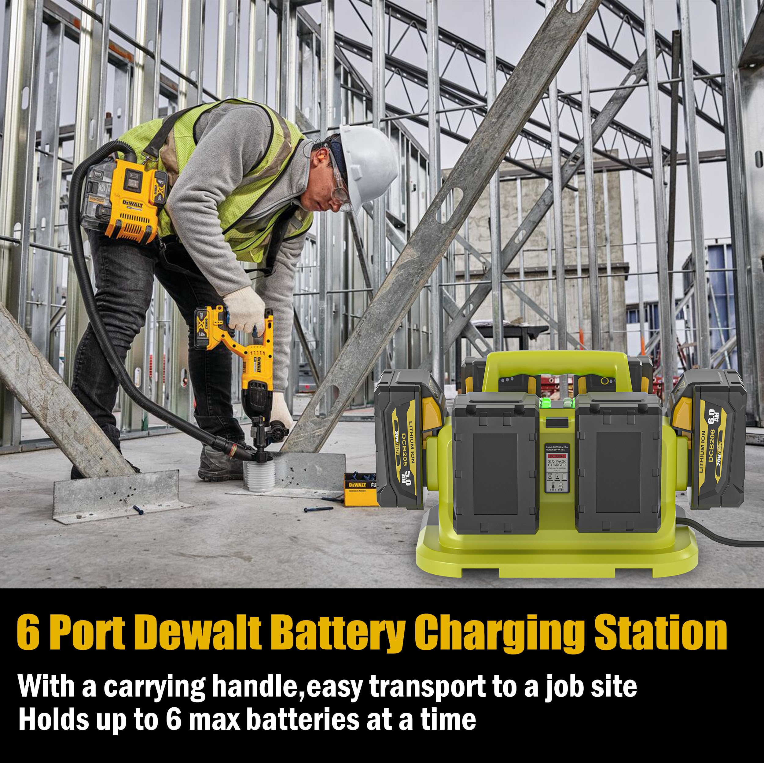 Dewalt 20v Max Battery Charger 6-Port DeWalt Battery Charger