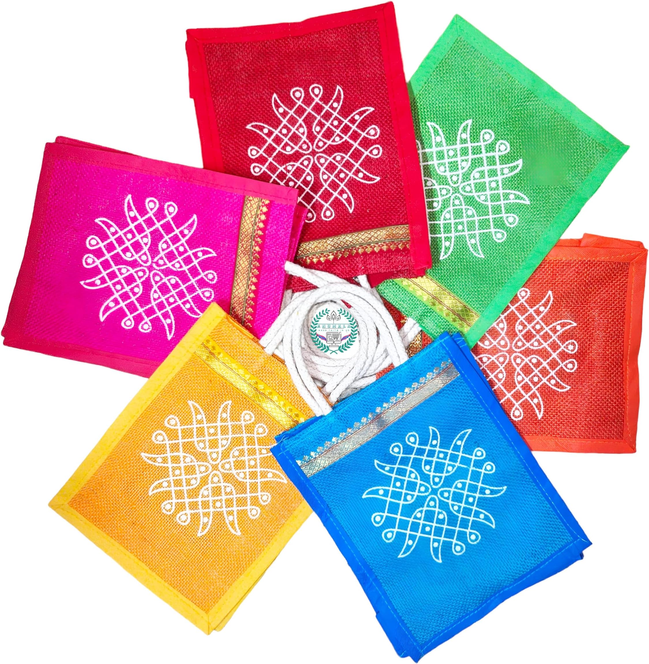 KOLAM ART JUTE BAG