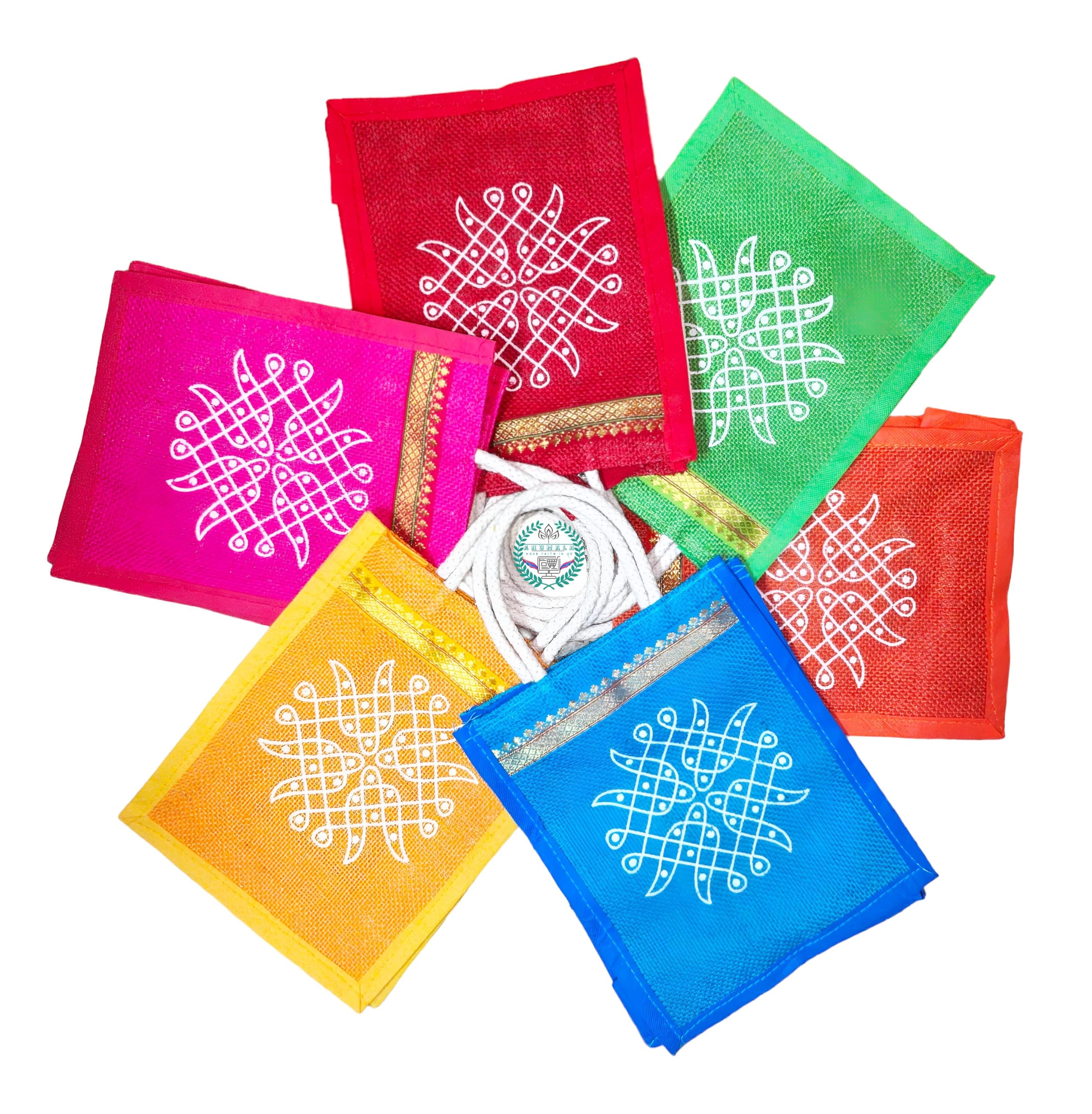 KOLAM ART JUTE BAG