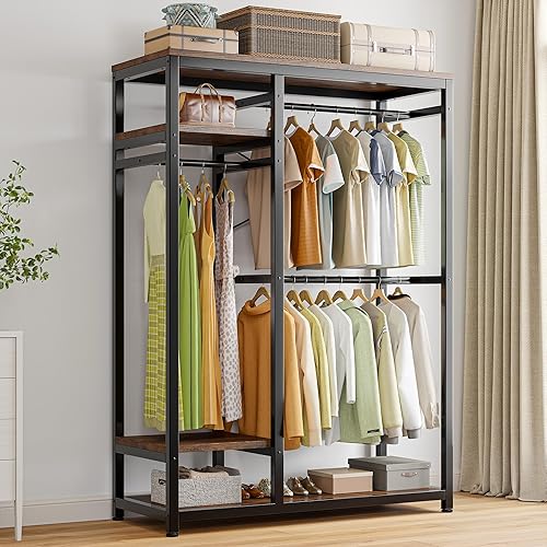 Miniatura 3 de Raybee Free Standing Closet Organizer Heavy Duty Clothing Rack with Shelves Freestanding Closet Clothes Rack Garment Rack for Hanging Clothes Metal