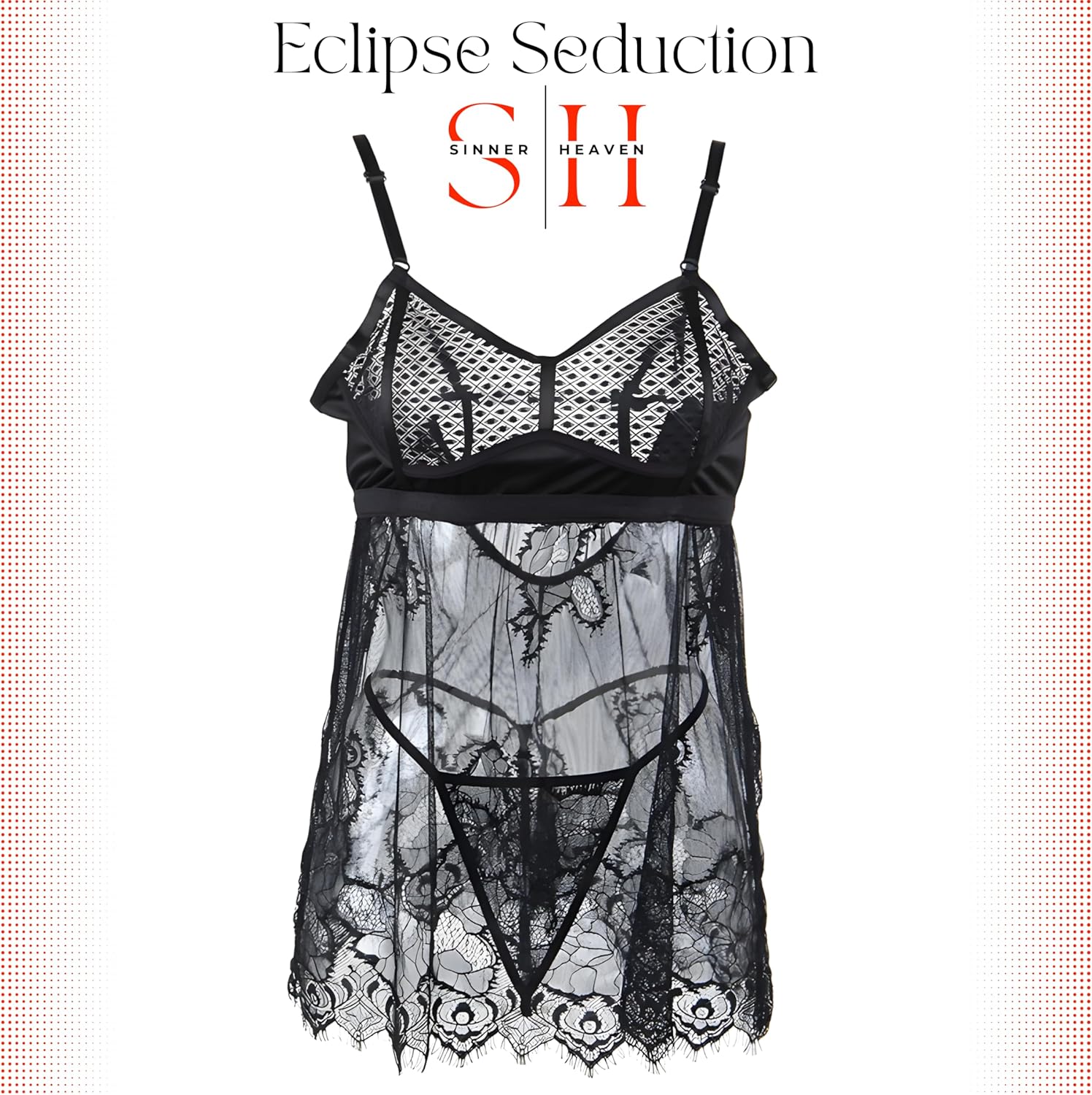Sexy Babydoll Style Lace Chemise “Eclipse Seduction”