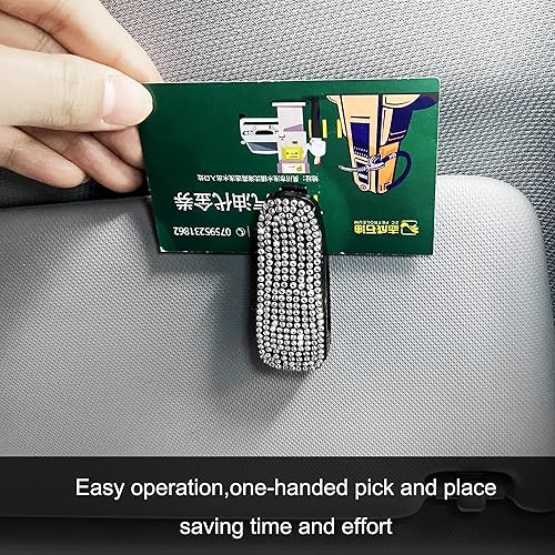 Miniatura 6 de Pomelo Litchi Pitaya 2 soportes brillantes para lentes de sol para automóvil, diamantes de imitación de cristal, soporte para lentes de sol, soporte