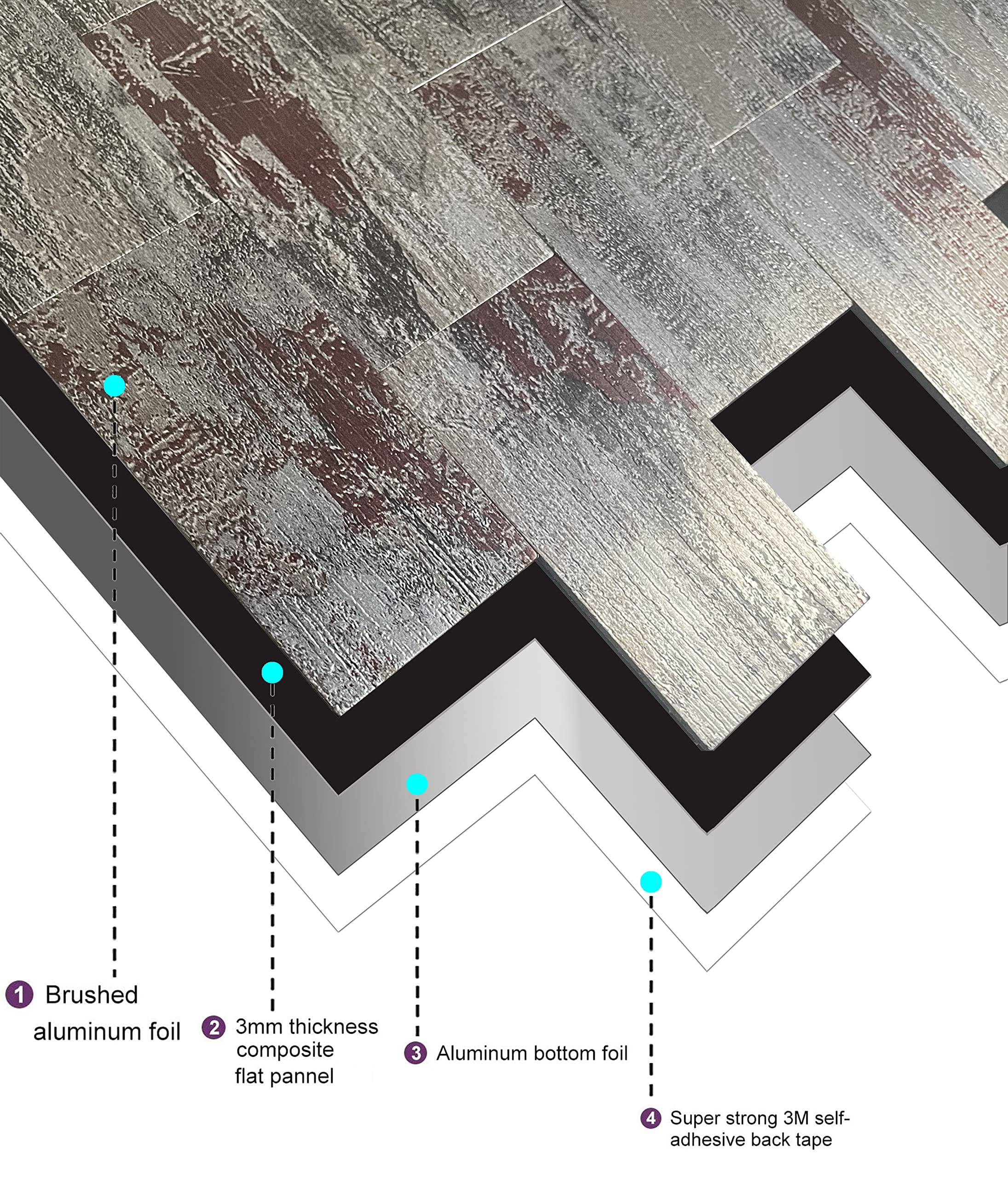 XUANINY 5-Sheet Peel & Stick Metal Tile Backsplash - 11.81x11.81 Inch, Self-Adhesive For Kitchen, Bathroom (Dark Blue)