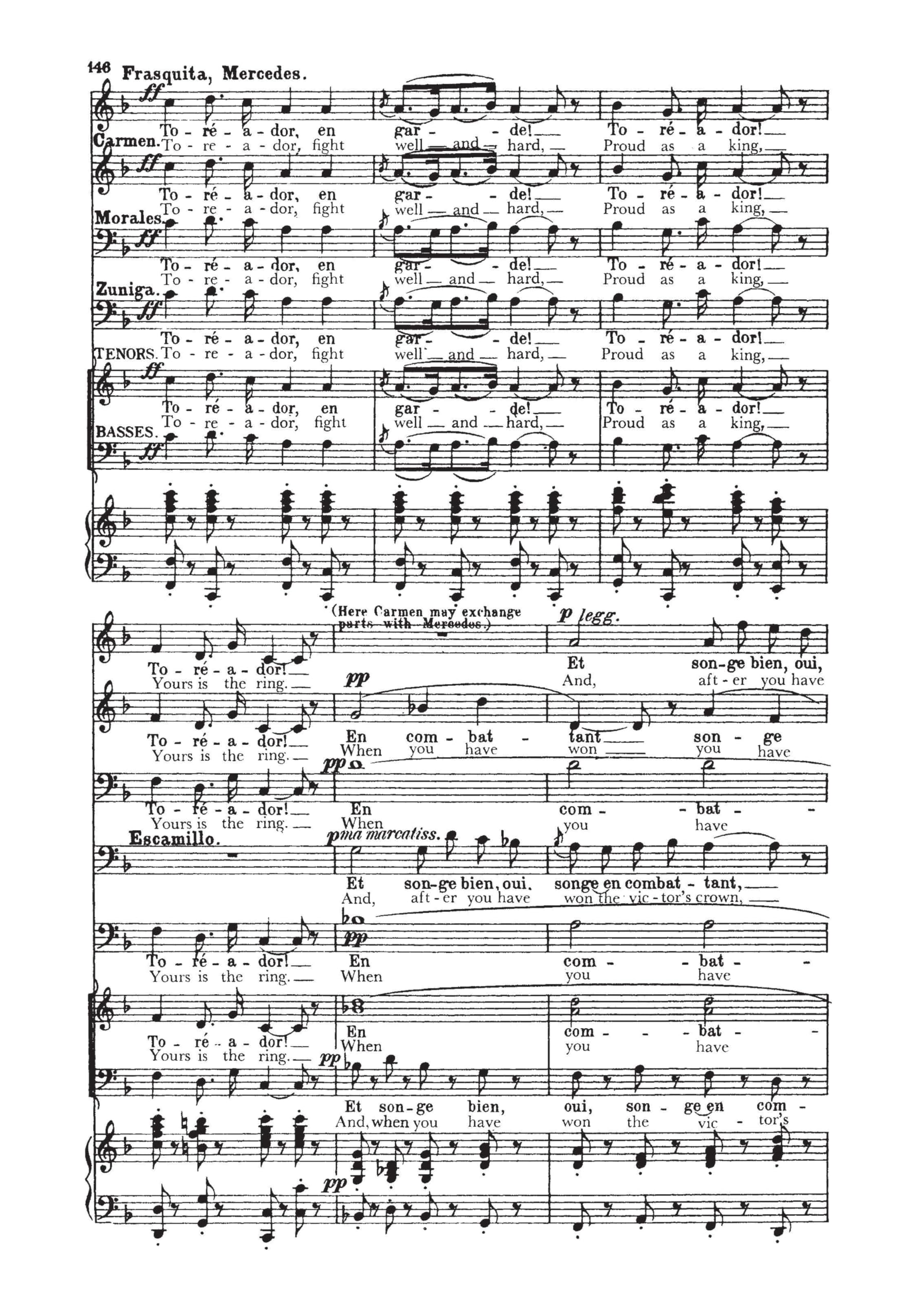 Georges bizet : carmen - reduction pour voix et piano
