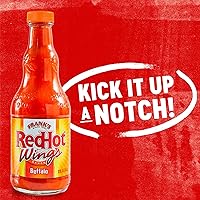 Vista 19 de Frank's RedHot - Salsa para alas de búfalo, lista para usar, agitar o verter sobre alas, sándwiches, pizza y más para un sabor estilo búfalo, 12 fl