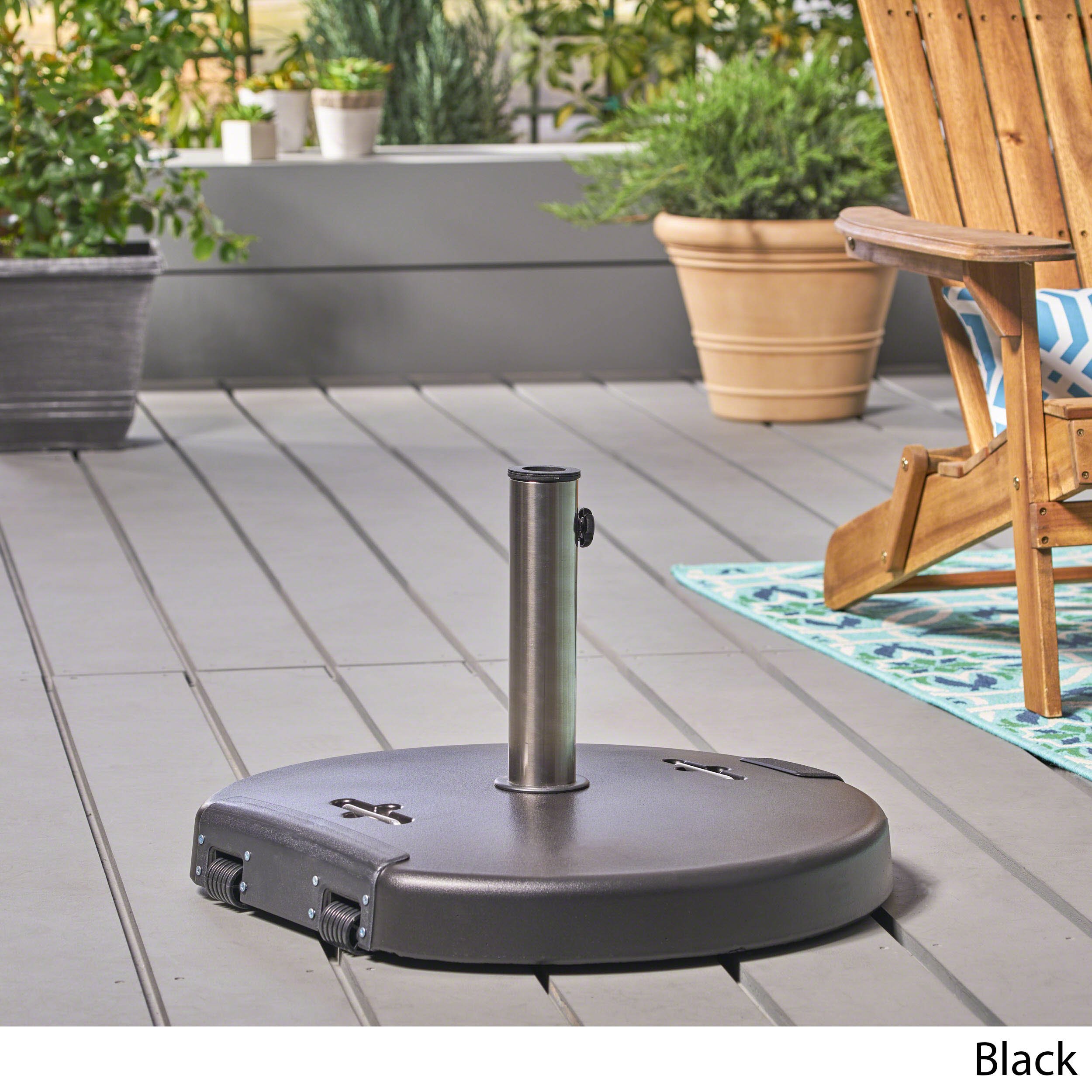 Amazon.com : Christopher Knight Home Kelly Outdoor 132lb Concrete Circular Umbrella Base with Stainless Steel Collar, Black : Patio, Lawn & Garden