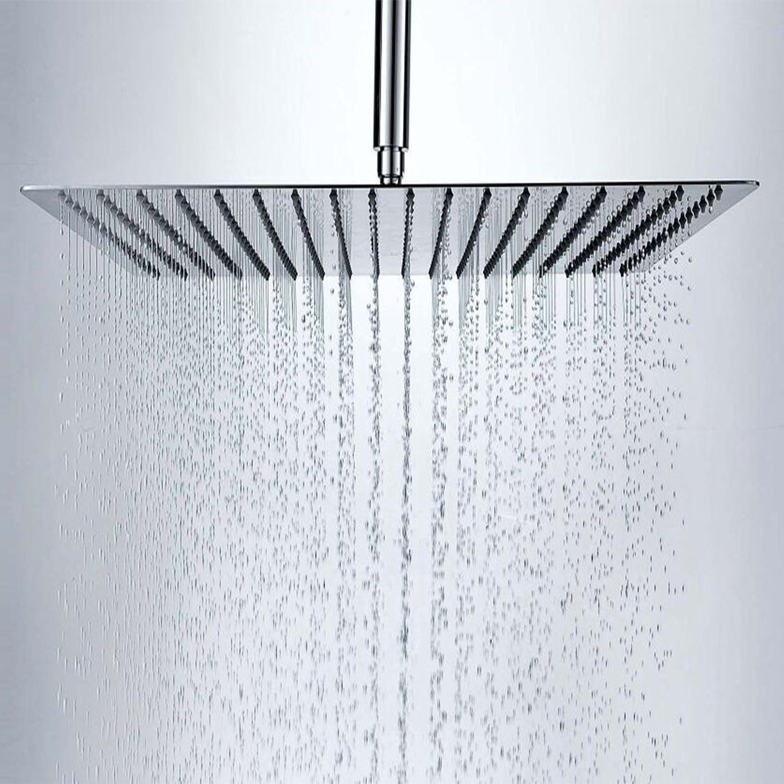 16"Rainfall Shower Head,YAWALL Ultra-thin Stainless Steel & High Polish Chrome,Luxury Durable Rain Showerhead,Rain Style - Waterfall Effect - Enjoy a Invigorating Spa-like shower