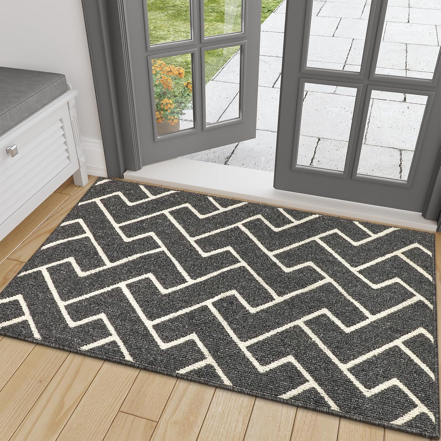 hicorfe Indoor Doormat,Front Back Door Mat Rubber Backing