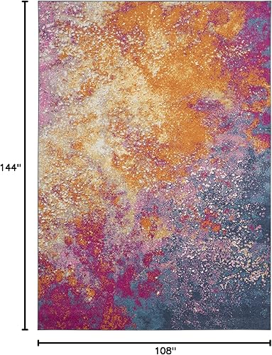 Miniatura 2 de Nourison - Alfombra de área Passion Sunburst de 9 x 12 pies, moderna, abstracta, fácil de limpiar, no se desprende, para habitación, sala de estar,