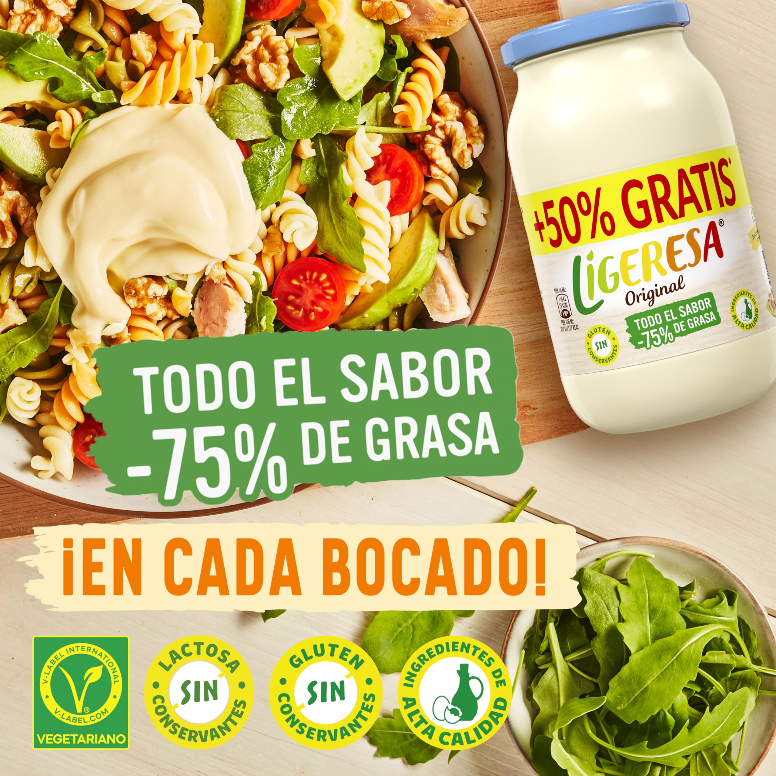 Mayonesa Ligeresa Tarro Familiar 425 ml + 225 ml Pack Ahorro