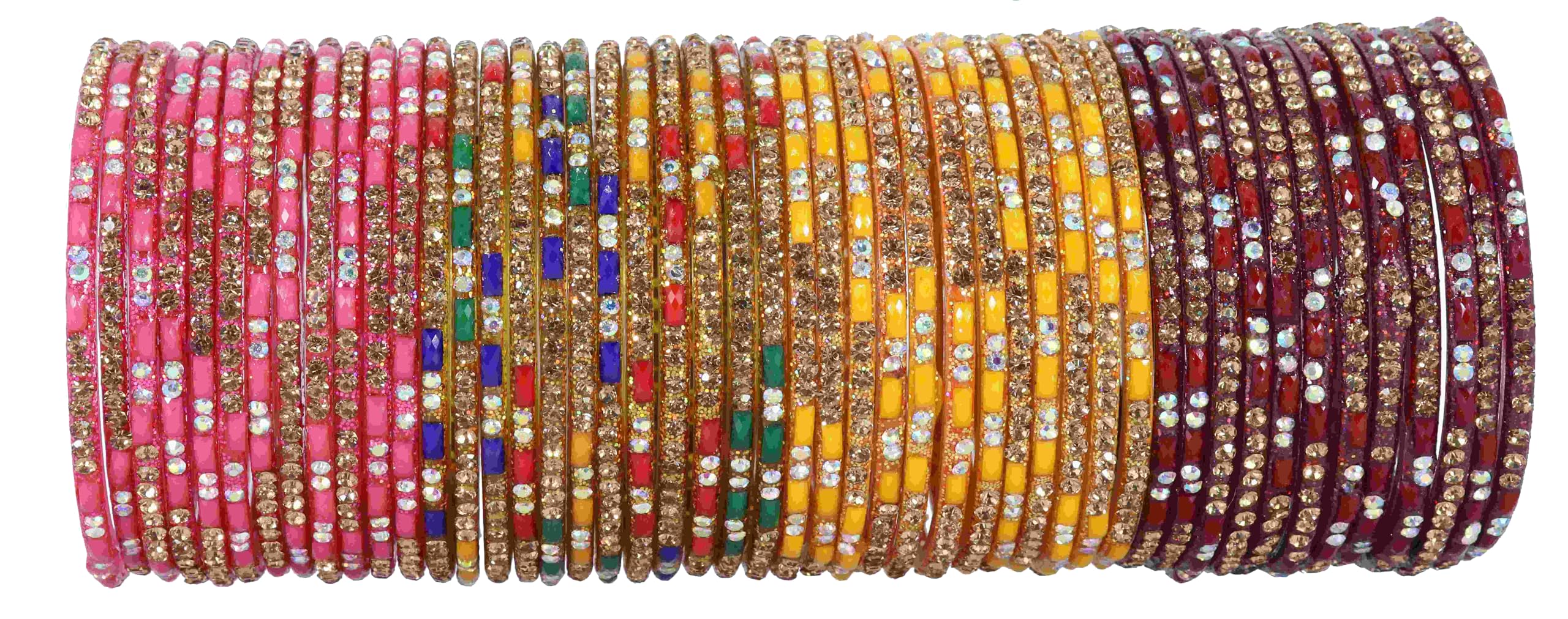 LAVAZZA Glass Colourful Bangles For Women & Girls with Zircon Diamond Stone Studded | Multi colour Bangles Combo Glass Bangles For Women 2.4 | Chudi Set For Women-(KS5-Combo_B-2.4) (B0CYTK5B8D) Amazon Price History, Amazon Price Tracker