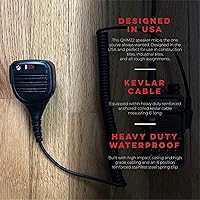 Vista 2 de BTECH QHM22 - Micrófono de altavoz IP54 resistente a la intemperie, micrófono de hombro de grado comercial premium para BAOFENG (UV-5R BF-F8HP)