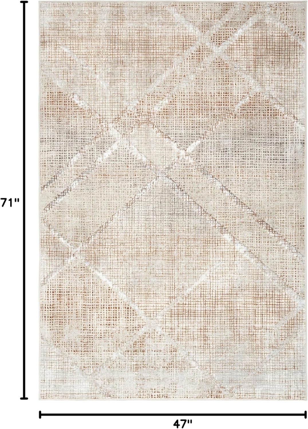 Nourison Home Sparkle Grey Mocha 3'11" x 5'11" Area Rug - Easy Clean, Non Shedding, Bed Room, Living Room, Dining Room, Kitchen (4' x 6')