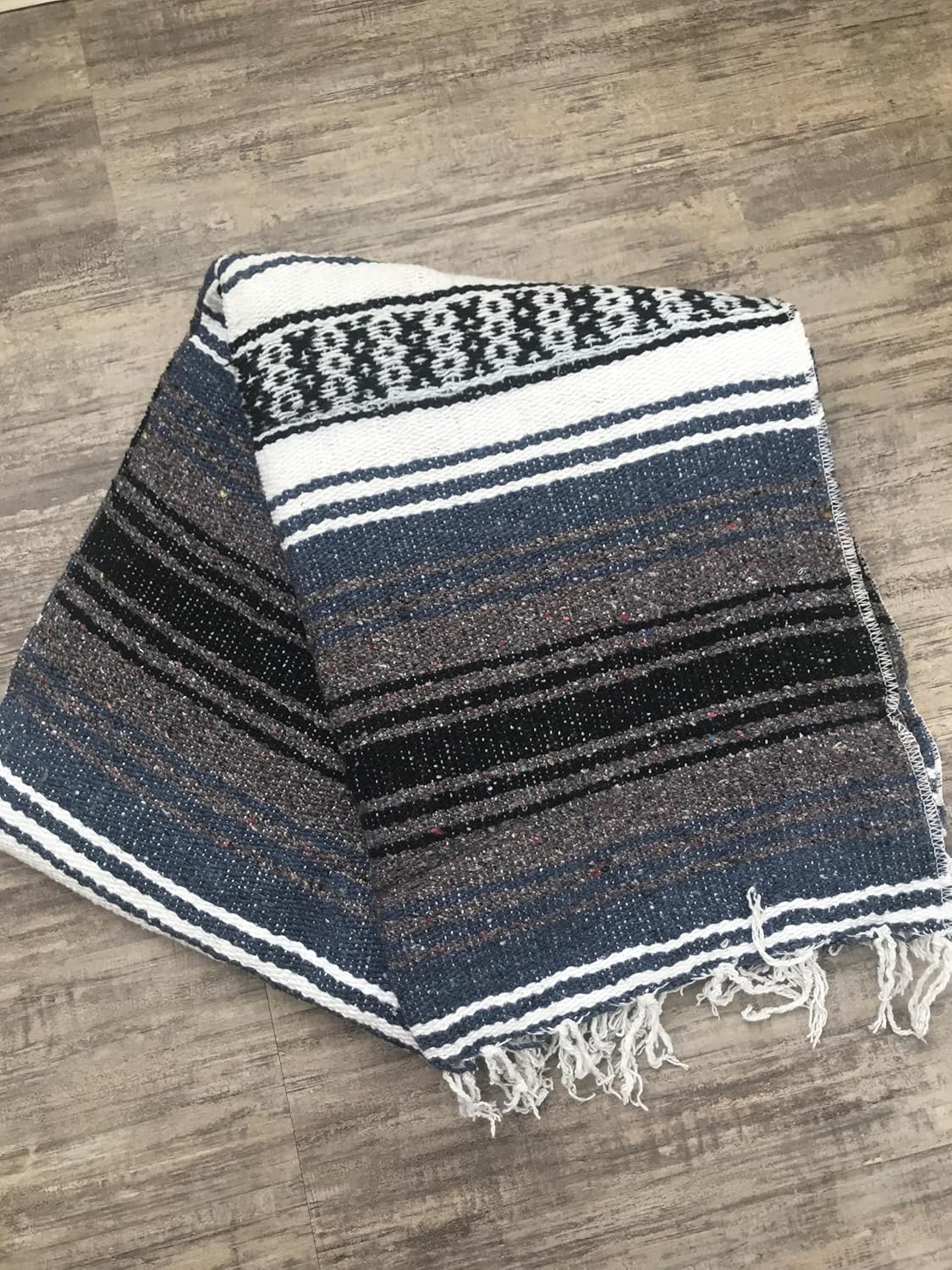 Baja Authentic Mexican Falsa Blanket 100% Acrylic Perfect for Yoga, Beach, Camping, Picnic, Car Seat Cover, Home Throw Decor (Dust Blue)