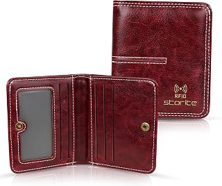 Storite 8 Slot Women RFID Blocking Wallet | Slim Mini PU Leather Card Holder | with 6 Card Slots, ID Window, Cash Pocket |... Price In India