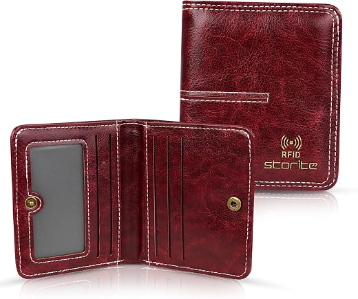 Storite 8 Slot Women RFID Blocking Wallet | Slim Mini PU Leather Card Holder | with 6 Card Slots, ID Window, Cash Pocket |...