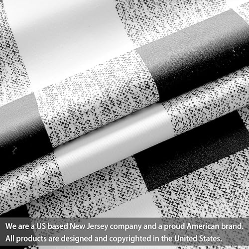 Vista 230 de DriftAway - Cortinas de ojales opacas, patrón a cuadros, forro térmico con aislamiento, blackout, impresas a cuadros, 2 capas, juego de 2 paneles