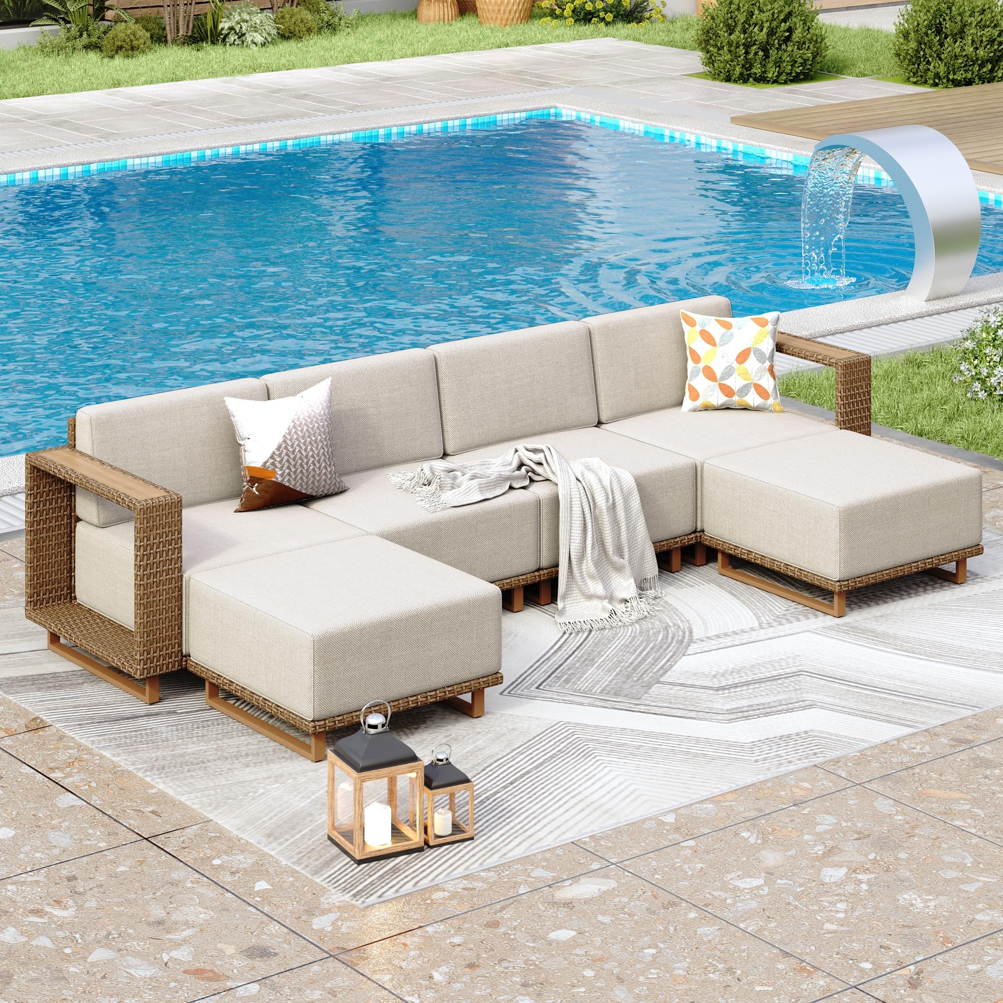 PHI VILLA Rattan Gartenmöbel Set Balkonmöbel