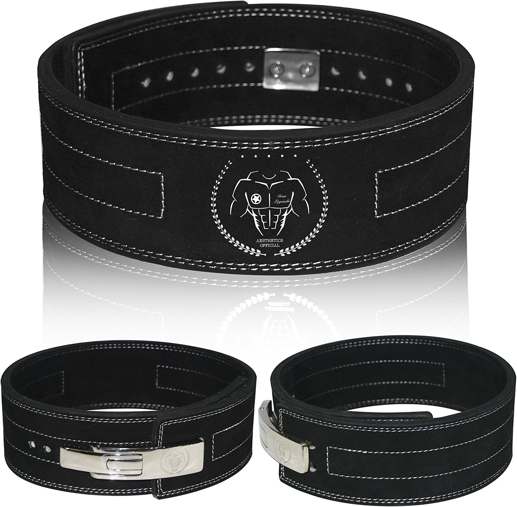 Lever Buckle Weight Lifting Powerlifting Belt Genuine Leather 10mm Premium Competition Rated