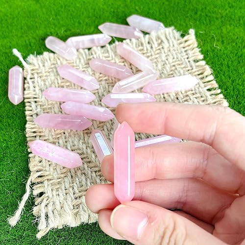 Miniatura 2 de ZHIYUXI Cristales de cuarzo rosa, piedras preciosas, cristales curativos, cuarzo rosa, cristales de cristal rosa, cristales a granel pulidos,