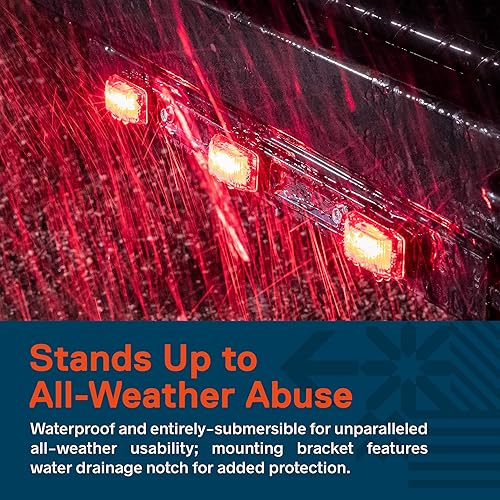 Miniatura 10 de True Mods - Barra de luz LED 3 roja de 15 pulgadas para remolque DOT FMVSS 108 SAE P2 IP67 sumergible Marcador de identificación sellada, luz