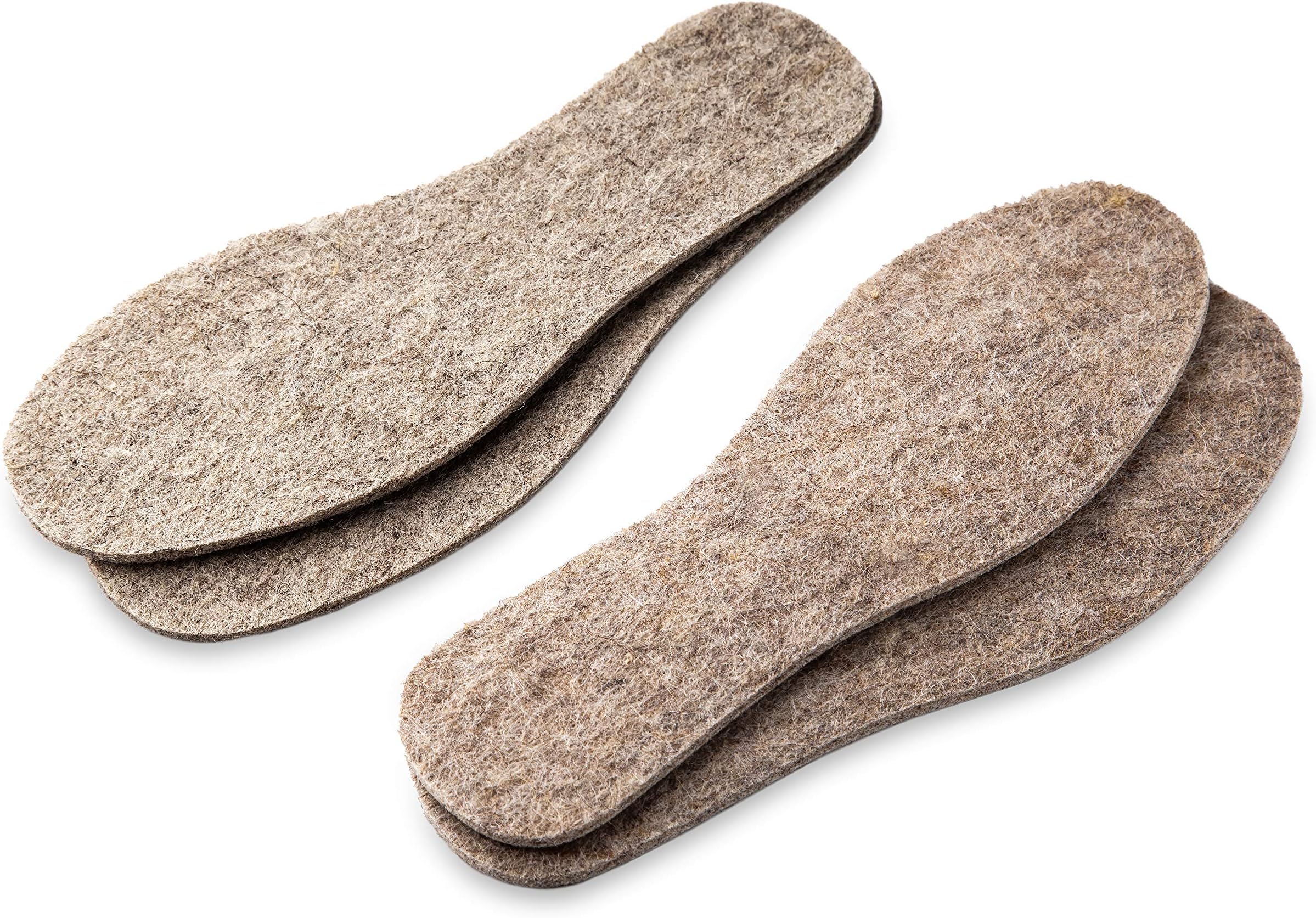 Gray Felt Insoles Warm Unisex Pack of 2