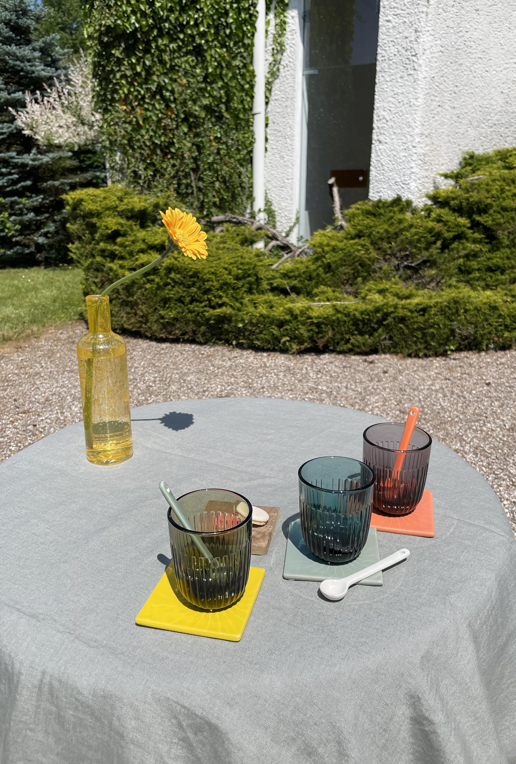La Rochere Quessant Glas Tumbler Set von 6 (Olivgrün) – Moderne Trinkgläser für jeden Anlass – Glaswaren-Sets – spülmaschinenfestes Tumbler-Glas-Set (284 ml)