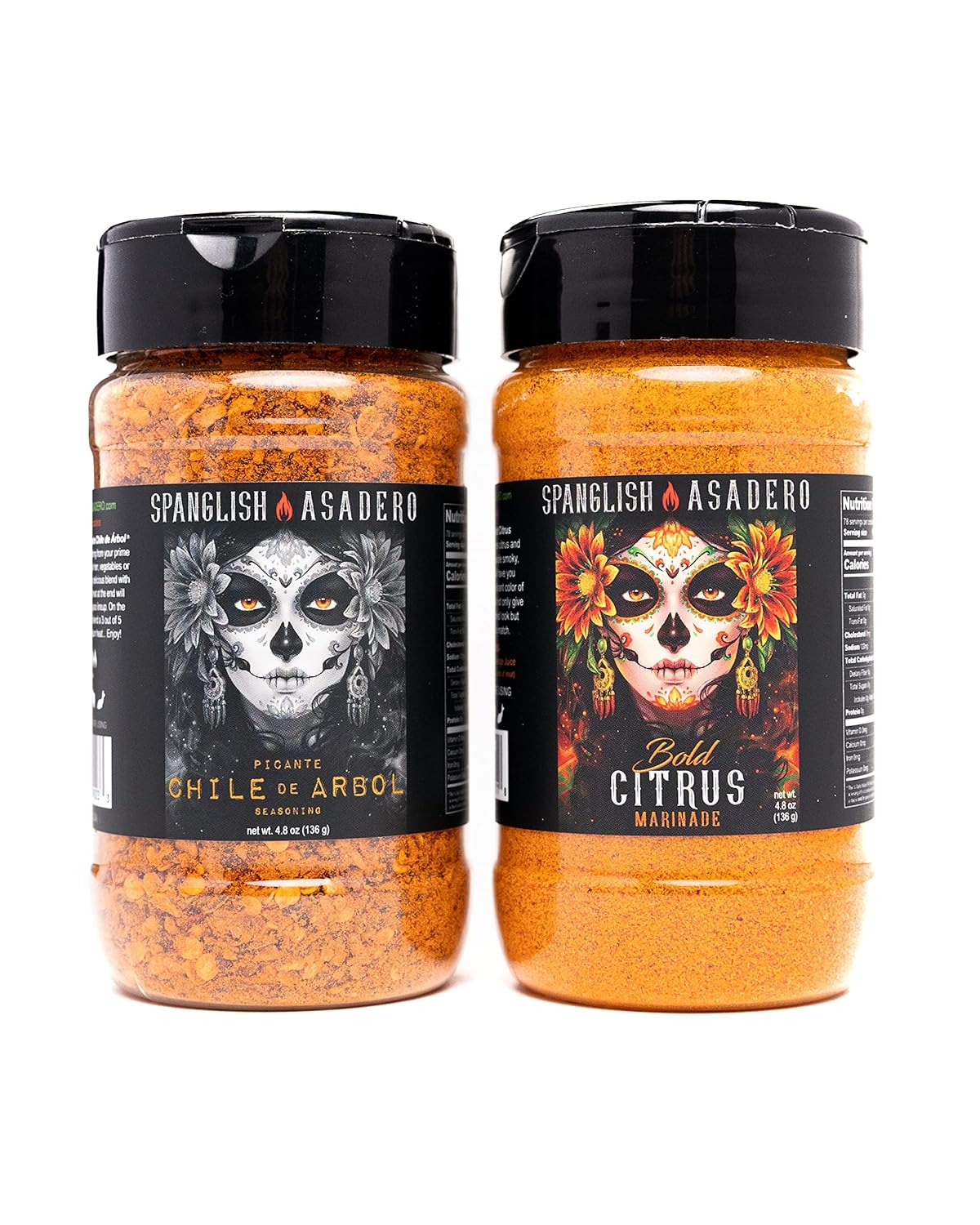 Spanglish Asadero 4.8oz 2Pack Citrus Marinade + Chile de Arbol Spices Mexican