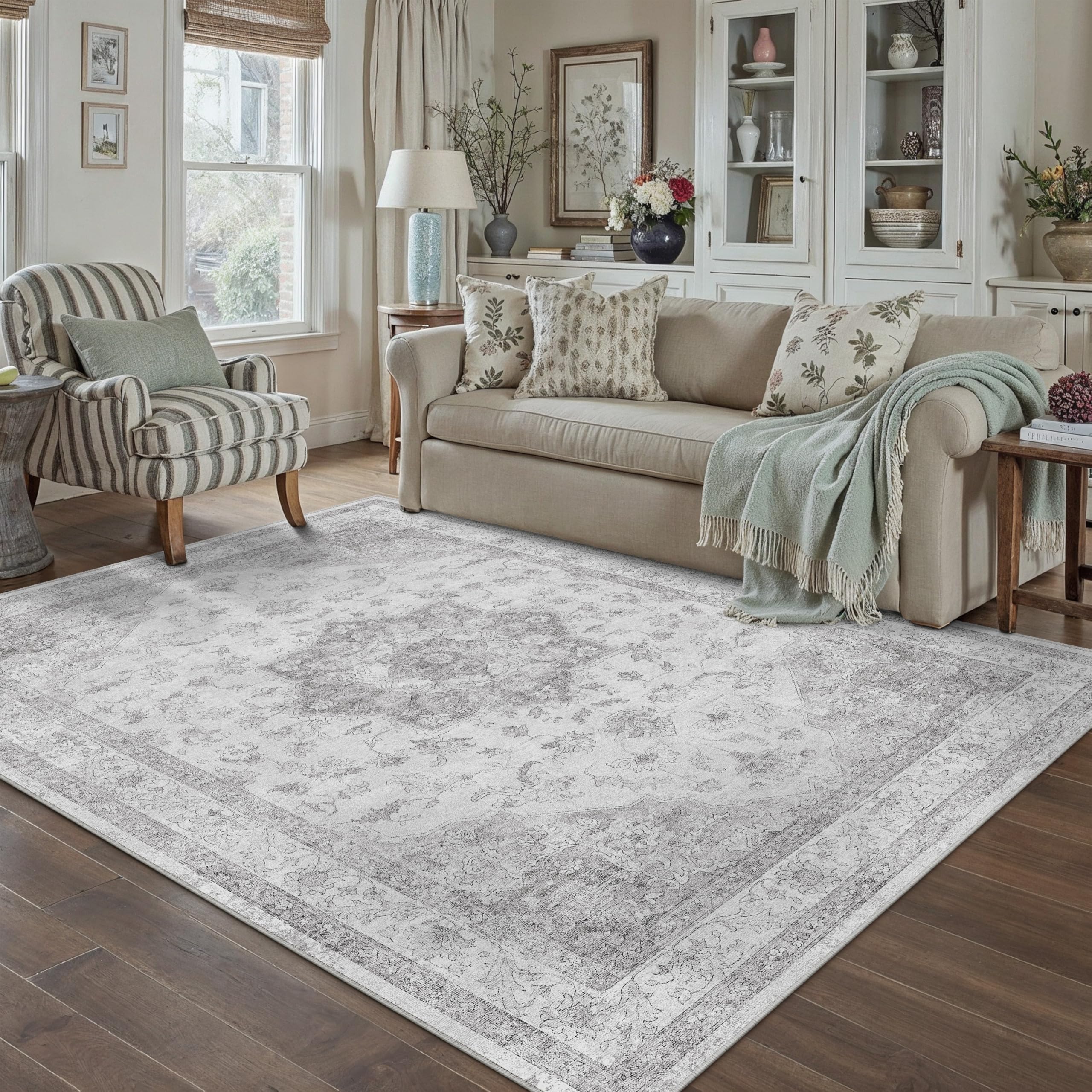 PureCozy Gray Area Rug 5x8