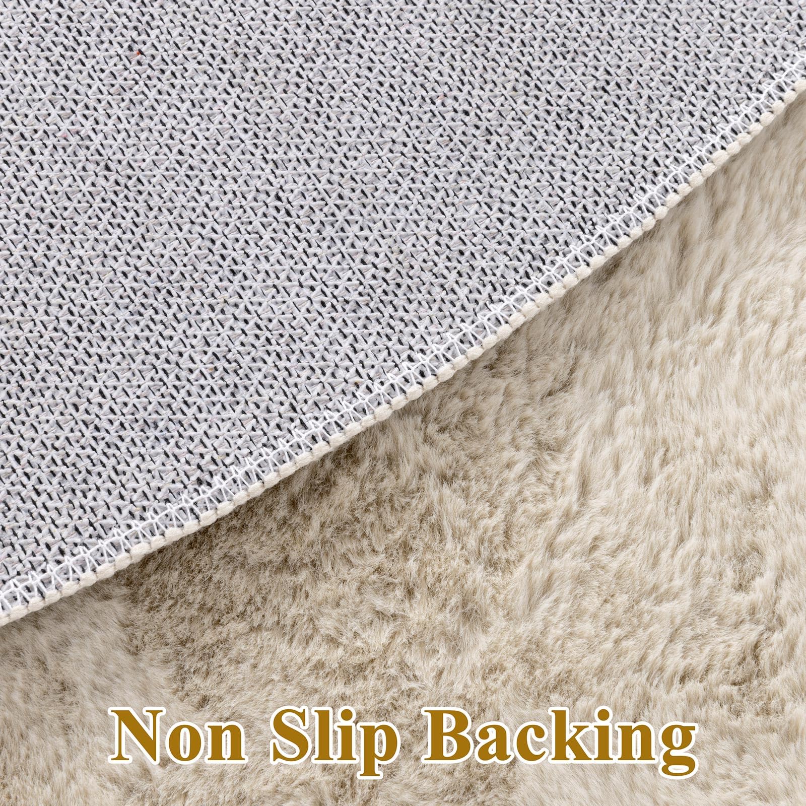 SHACOS Tappeto Rotondo 160 cm, Moderno Tappeto Rotondo Salotto Beige Lavabile in Lavatrice Antiscivolo Tappeti Salotto Pelo Corto Carpet Tappeti Camera da Letto per Soggiorno Uffici