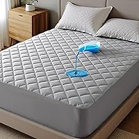Vista 1 de Bedsure Protector de colchón impermeable tamaño individual, cubrecolchón acolchado con bolsillo profundo de hasta 22 pulgadas, funda de cama suave