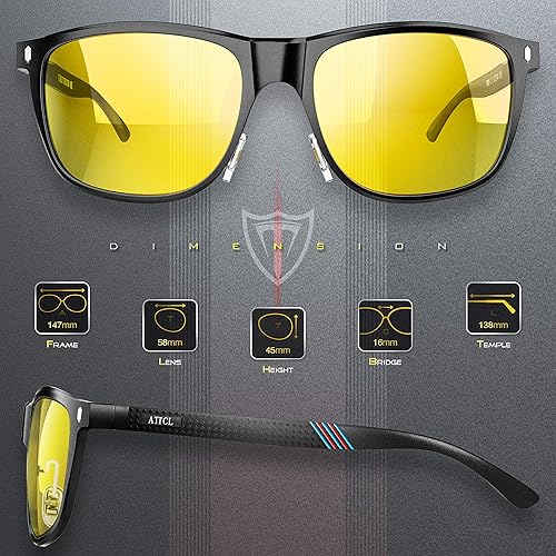 Miniatura 5 de ATTCL Gafas de sol polarizadas de conducción para hombre - Marco de metal Al-Mg ultra ligeras M