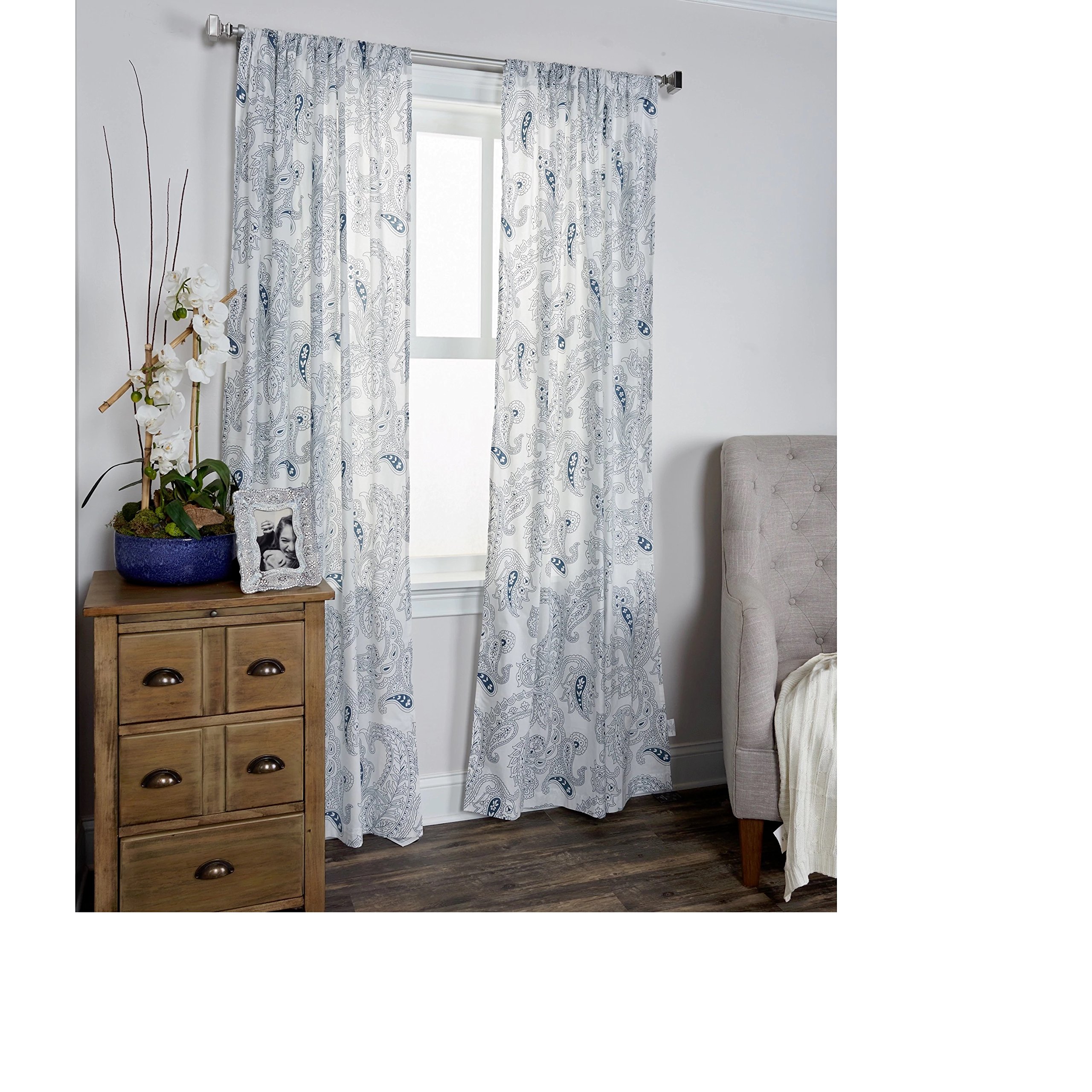 Rizzy Home G00636 Window Panel, 42"X96", Light Blue