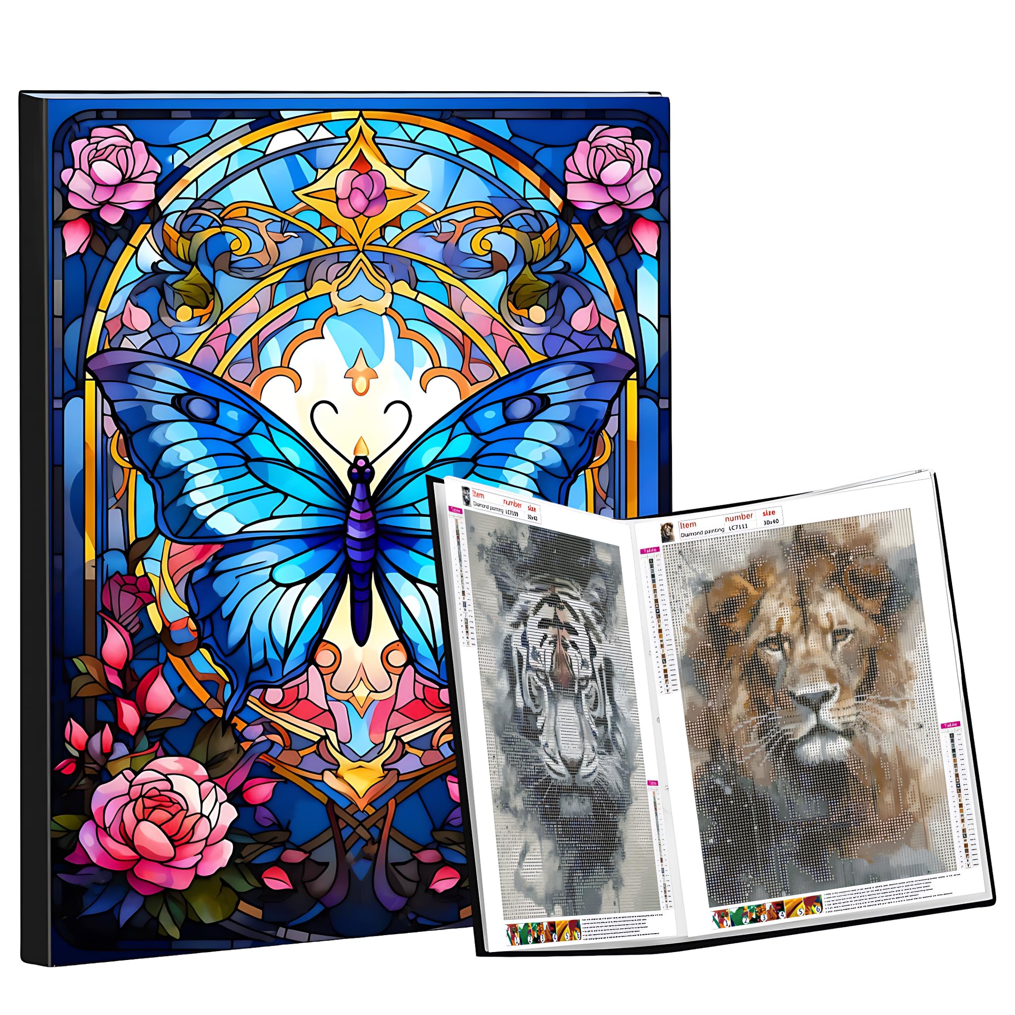 Diamond Painting Bilder Album A2, Raccoglitore per Dipinti a Diamante 5D, Diamond Painting Sammelmappe A2, Diamond Painting Storage Book (Copertina Colori, 30 Tasche 60 Pagine)