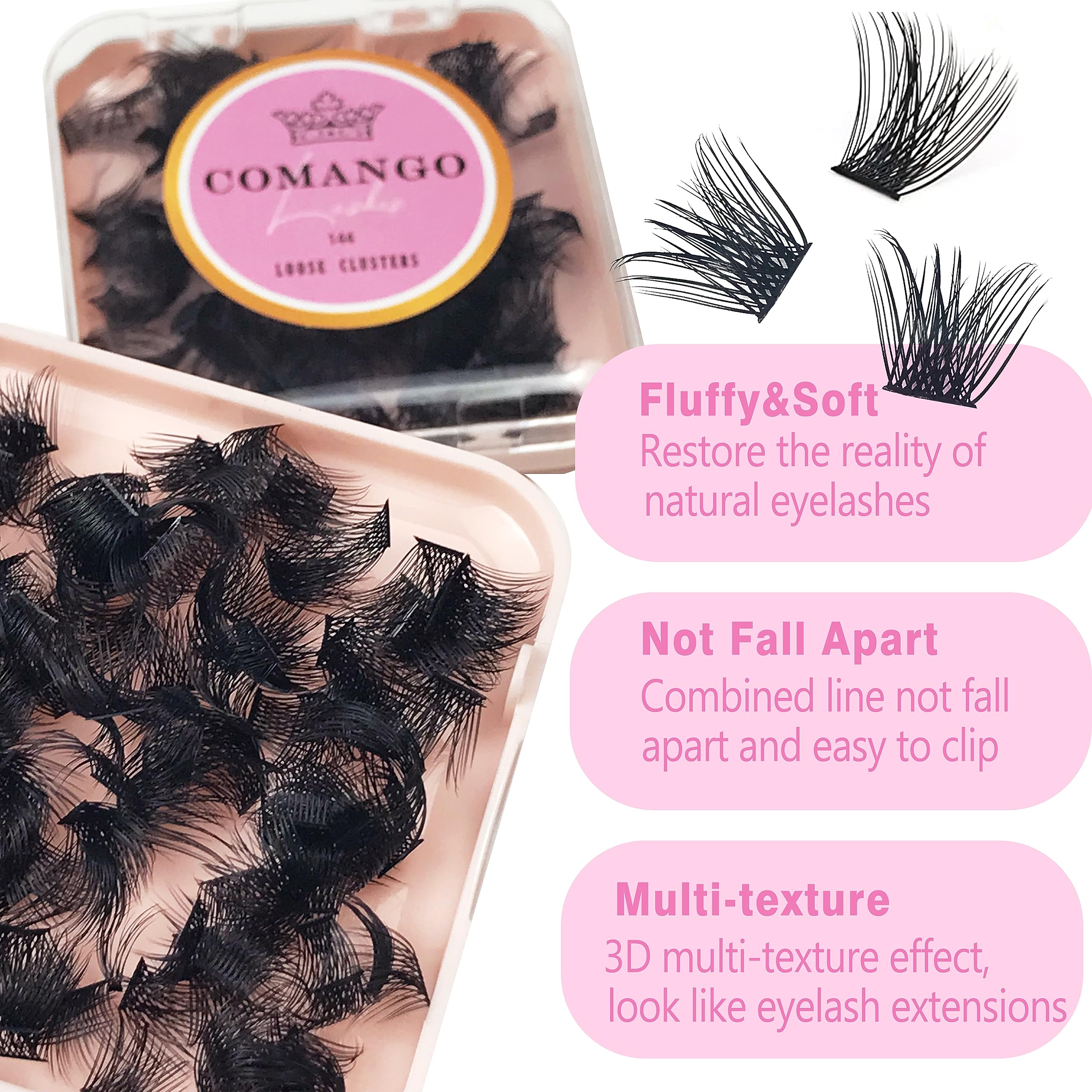 Luźne rzęsy C Curl 14 mm klaster rzęs DIY przedłużanie rzęs mega objętość pojedyncze rzęsy klaster rzęs 144 szt