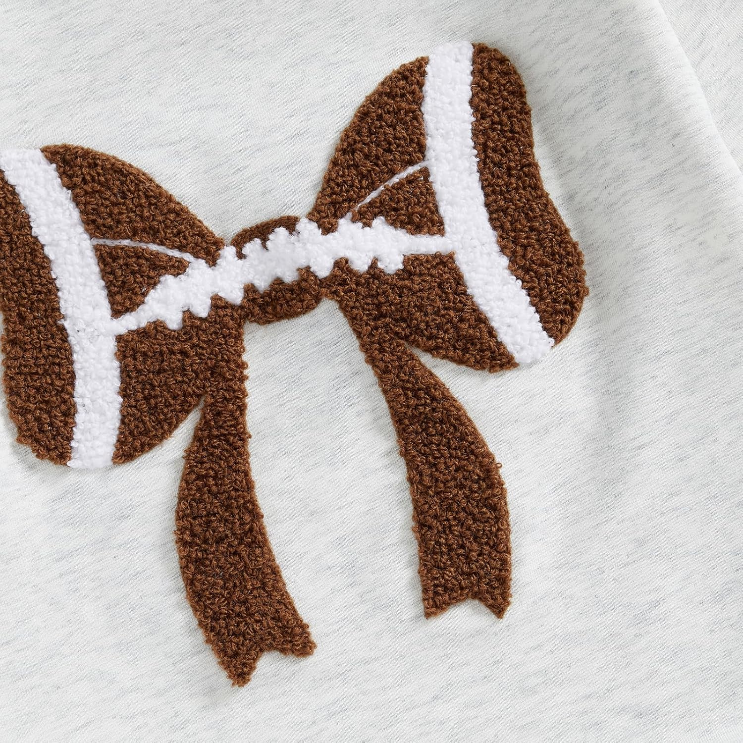 Karuedoo Newborn Baby Boy Girl Football Outfit Football Bow Sweatshirt Romper Oversized Long Sleeve Bubble Romper Bodysuit - Image 5