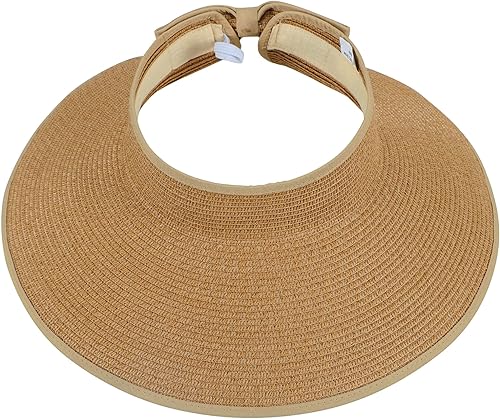 Simplicity Womens UPF 50 Wide Brim Roll-up Straw Sun Hat Sun Visor Simplicity Womens UPF 50 Wide Brim Roll-up Straw Sun Hat Sun Visor