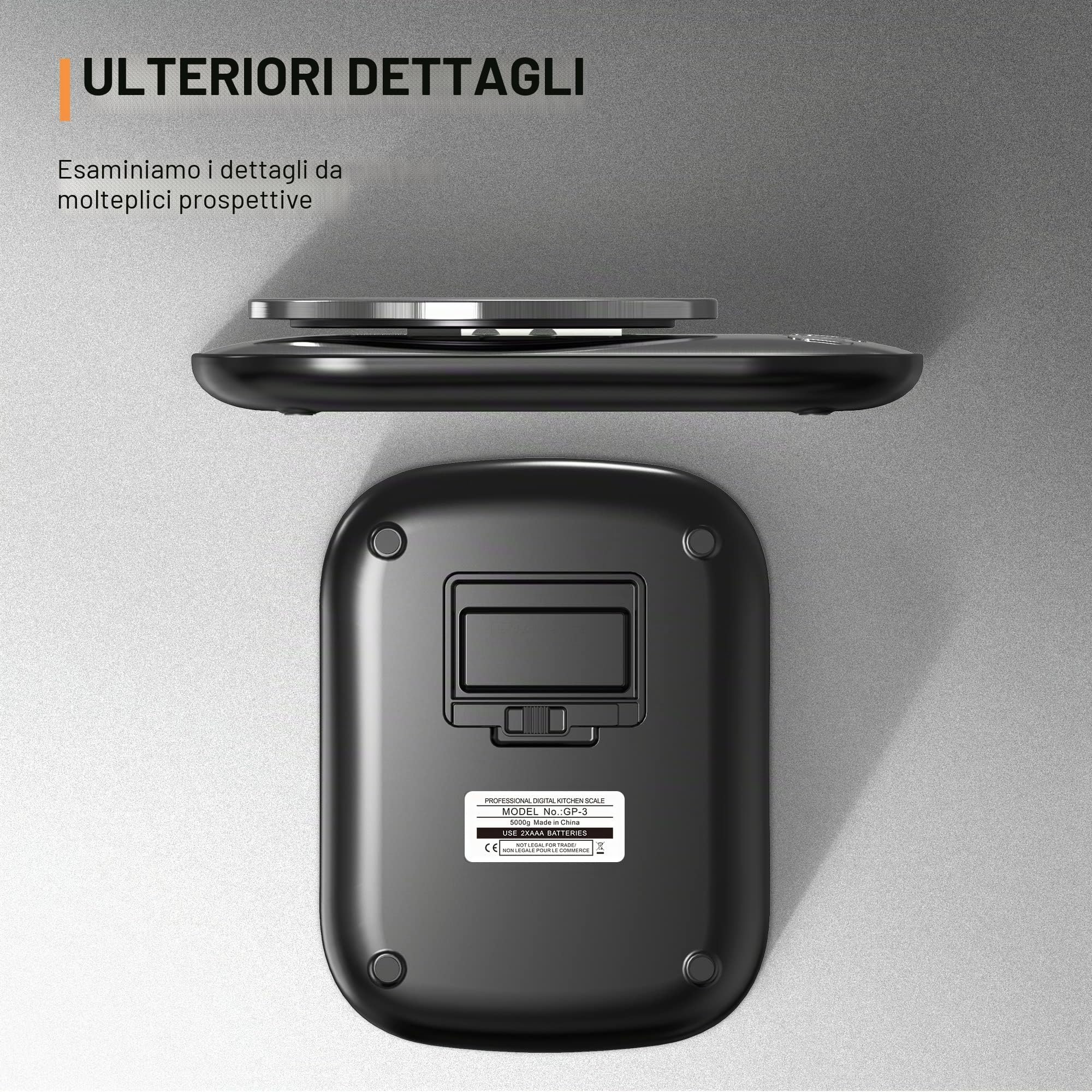 GRAM PRES Bilancia digitale da cucina con grado di impermeabilità IPX6, professionale, in acciaio inox, con ciotola per la perdita di peso, per la dieta e la cottura
