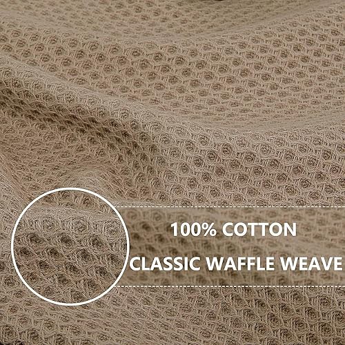 Miniatura 270 de Homaxy Trapo de cocina de 100% algodón, tejido de punto gofre, ultrasuaves, absorbentes, de secado rápido, para limpiar, 13 x 28 pulgadas, paquete