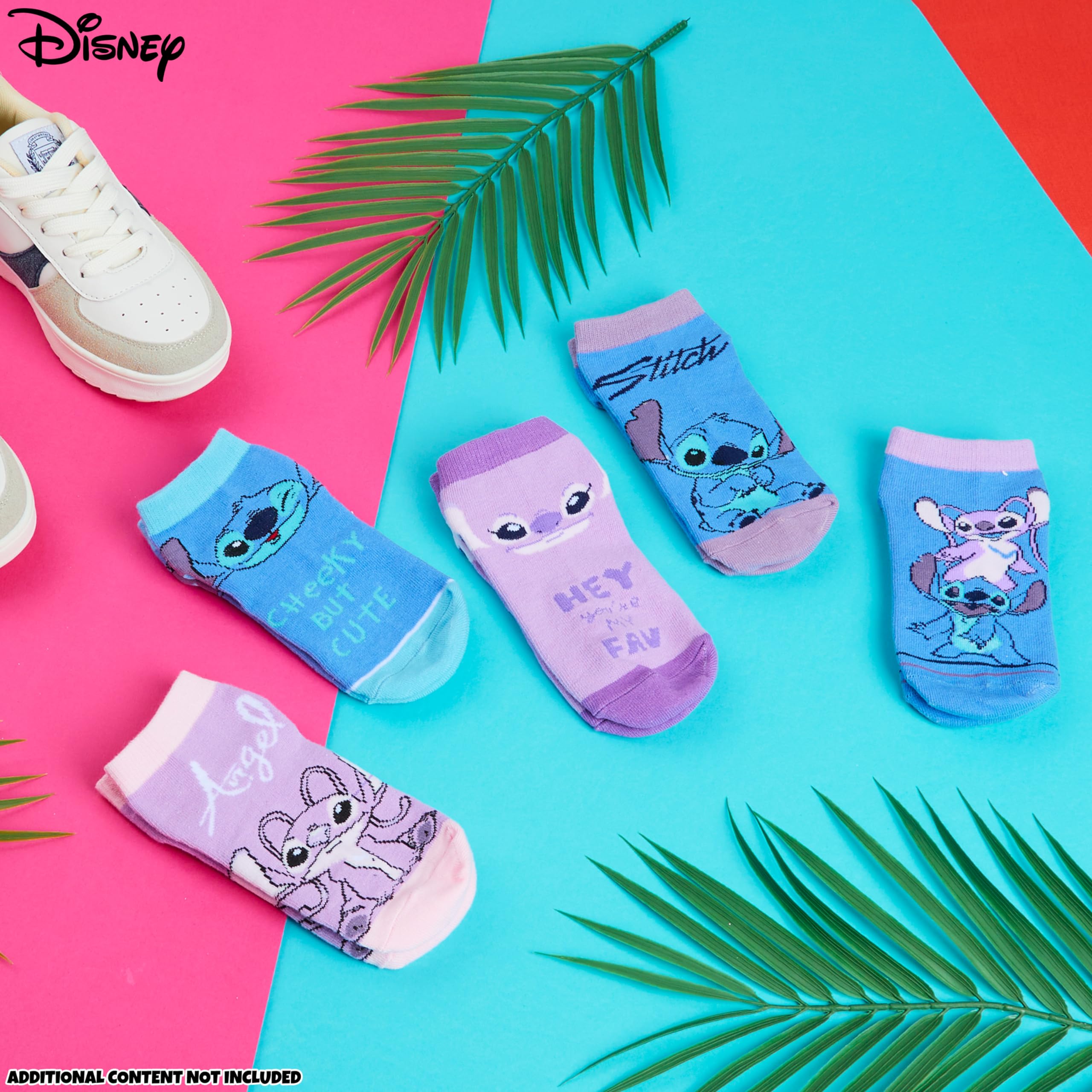 Disney Chaussettes Basse Fille, Ultra Doux Respirant Socquettes, Paquet de 5, Idee Cadeau